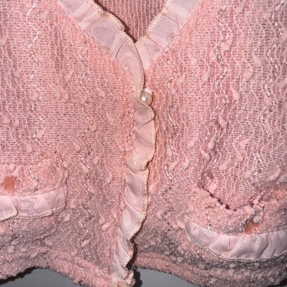 NWOT 2T Girls Formal Elegant Pink Cardigan with Ruffle Details - Picture 3 of 6